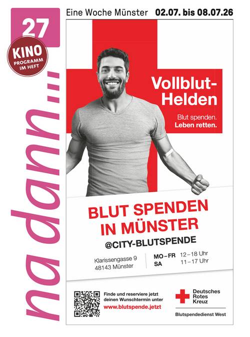 Titelblatt der na dann... www.blutspende.jetzt