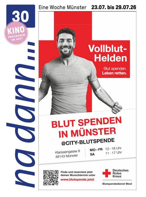 Titelblatt der na dann... www.blutspende.jetzt
