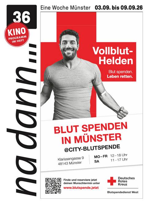 Titelblatt der na dann... www.blutspende.jetzt