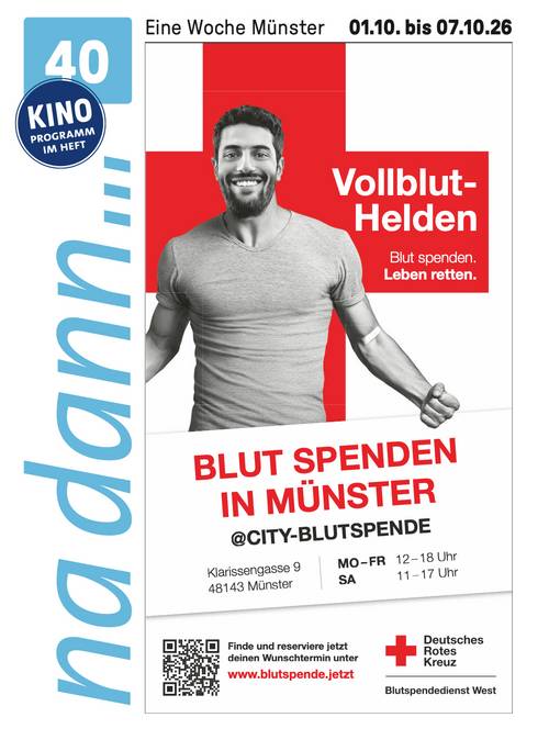 Titelblatt der na dann... www.blutspende.jetzt