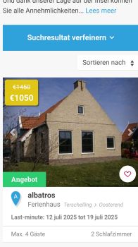 Ferienhaus für 4 Pers. Terschelling  