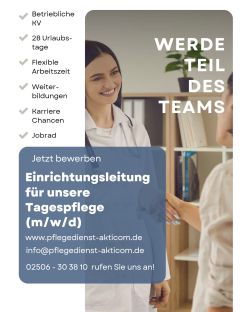 Bewirb dich jetzt unter info@pflegedienst-akticom.de