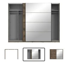 Schwebetürenkleiderschrank mit Spiegel