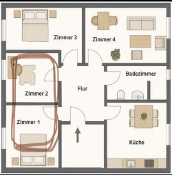 Zimmer 1 (15 m²) + optional Zimmer 2 (9 m²) Für dich