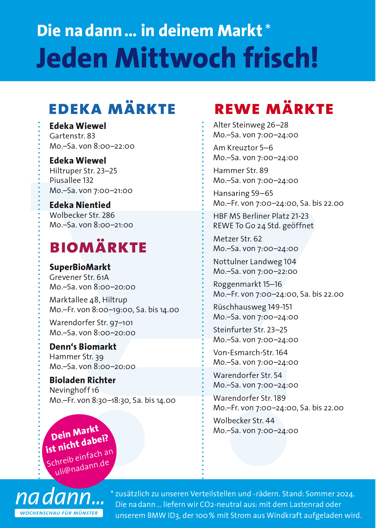 na dann Wochenschau für Münster Biete Job